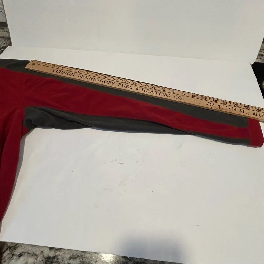 The North Face Long Sleeve 1/4 Zip Fleece Pullover Red/Gray TKA 100 Men Size M